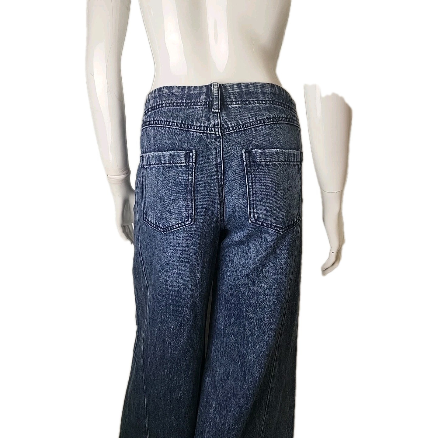 Rewash Relaxed Flare Low Rise Blue Denim Jeans Sz:3/26