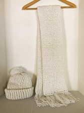 Handmade Scarf and Pullon Hat Set, Adult, Comfy, Double Layered for Warmth