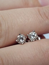 1.01ct Natutal Diamond Solitaire White Gold Stud Earrings