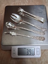 STEIFF STERLING ITEMS - HEFTY WITH ORNATE HANDLES - 4 PC SET - 3.90 OZ OF .925