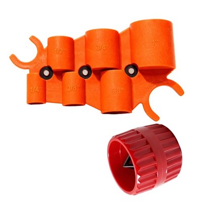 1/4'' - 1'' Depth Gauge and Pipe Deburring Tool Kit, 3/16'' to 1-1/2'' Inner Ou...