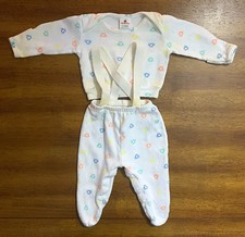 1977 Vintage Health-tex Teddy Bear Cotton Baby Infant Pajama Set 0-3 Months