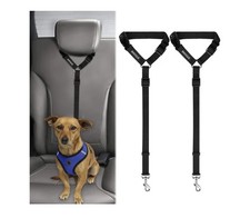 2-Pack Dog Seat Belt Restraint Adjustable Nylon Car Headrest Safety Harness Pet