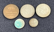 5 Swedish Coins 1956 & 1963 1 Krona | 1949 10 Ore | 1963 25 Ore | 1966 5 Ore