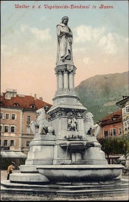20020878 - Bolzano: South Tyrol, monument, Walter v.d. Bird pasture, joh. F. Amann