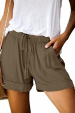 Womens Drawstring Shorts Summer Elastic Waist Casual Lightweight with Pockets...