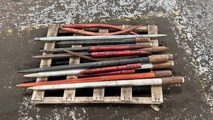 Lot of 15 Assorted Heavy Duty HD Tapered Hay Spears – Used – Bulk Deal