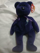 Ty Beanie Babies Princess Diana Purple Bear 1997 Rare/Retired Toy