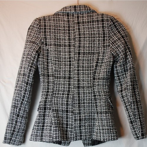 Fashion Nova Women's Don't Be Tweedious Blazer Black & White Gold Trim Size XS - Picture 5 of 7