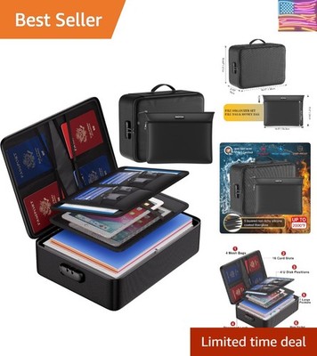 Fireproof Document Bag with Lock,File Organizer Set with Zipper Money Case,5 ...