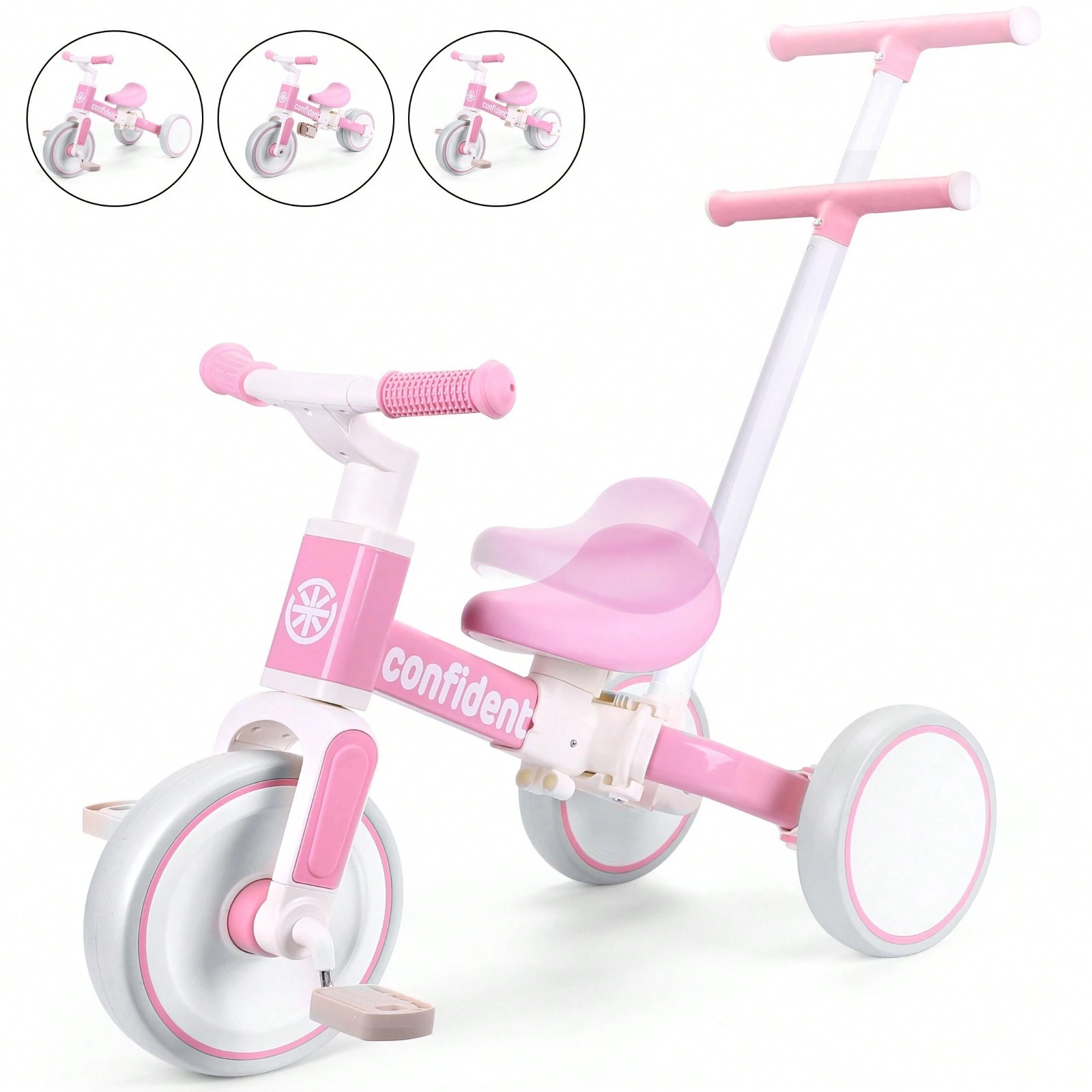 5-In-1 Baby Balance Bike Toddler Trike Push Stroller Tricycl