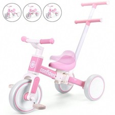 5-In-1 Baby Balance Bike Toddler Trike Push Stroller Tricycle Pink 1-3 Yrs Old