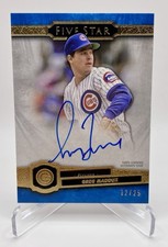 2021 Topps Five Star Greg Maddux Auto #FSA-GMA Blue /25 Cubs HOF Signature