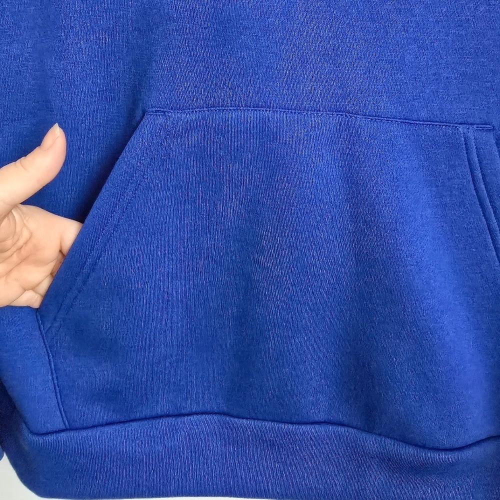 Adidas New Women Royal Blue Fleece Hooded Sweatshirt Hoodie SZ Medium Streetwear thumbnail 5