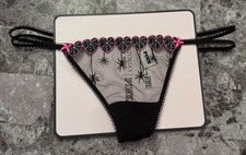 VICTORIA'S SECRET PINK SPIDERWEB MESH HALLOWEEN DOUBLE STRAPPY V STRING PANTIES