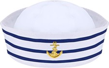 Sailor Hat Navy Yacht Blue Captain Hat with White Sail Hat for Costume Accessory
