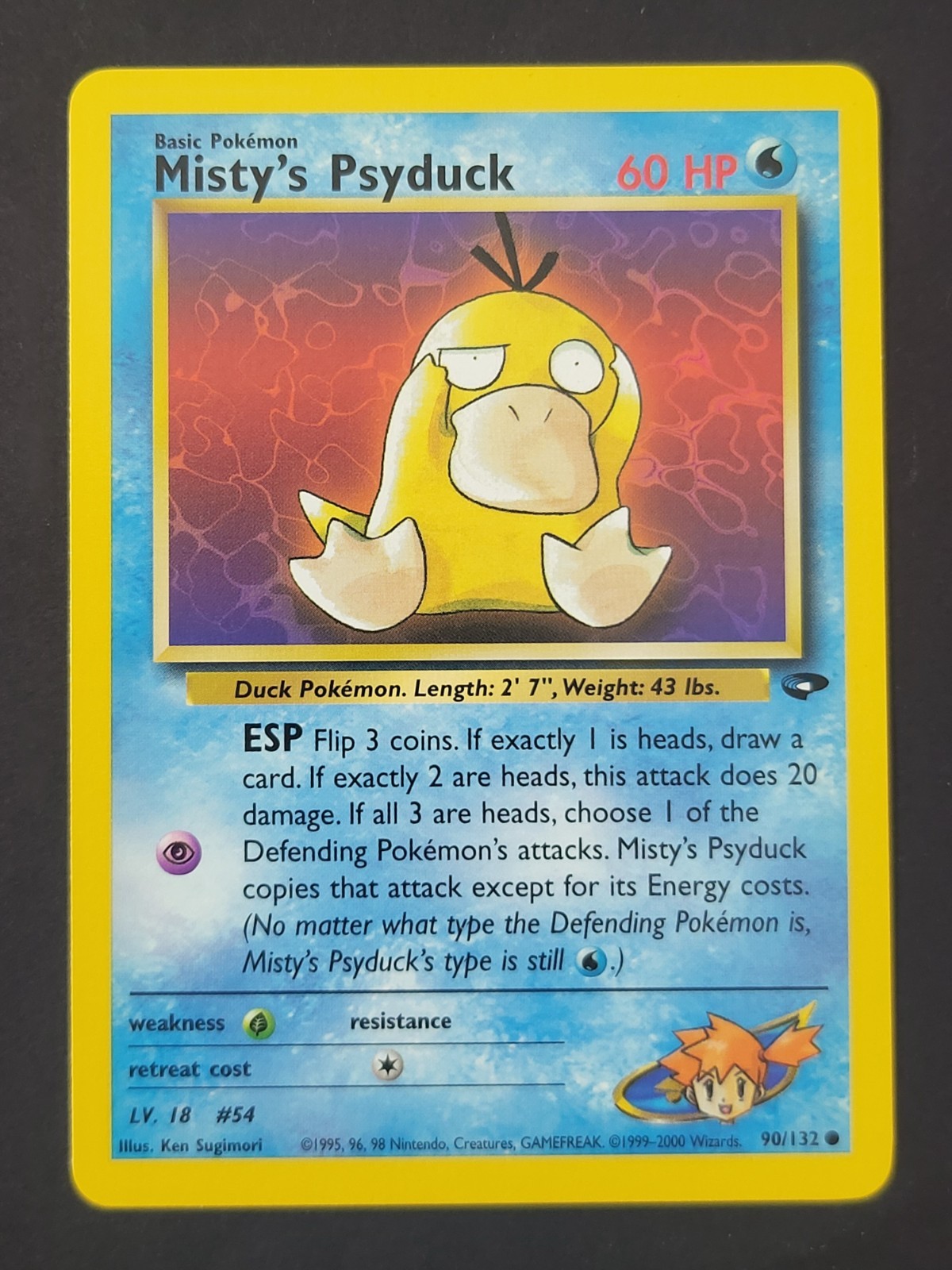 Misty's Psyduck 90/132 Pokemon Gym Challenge Unlimited - UNGRADED