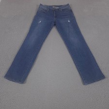 Kut from the Kloth Jeans Womens 12 Blue Straight Leg Stretch Distressed Denim