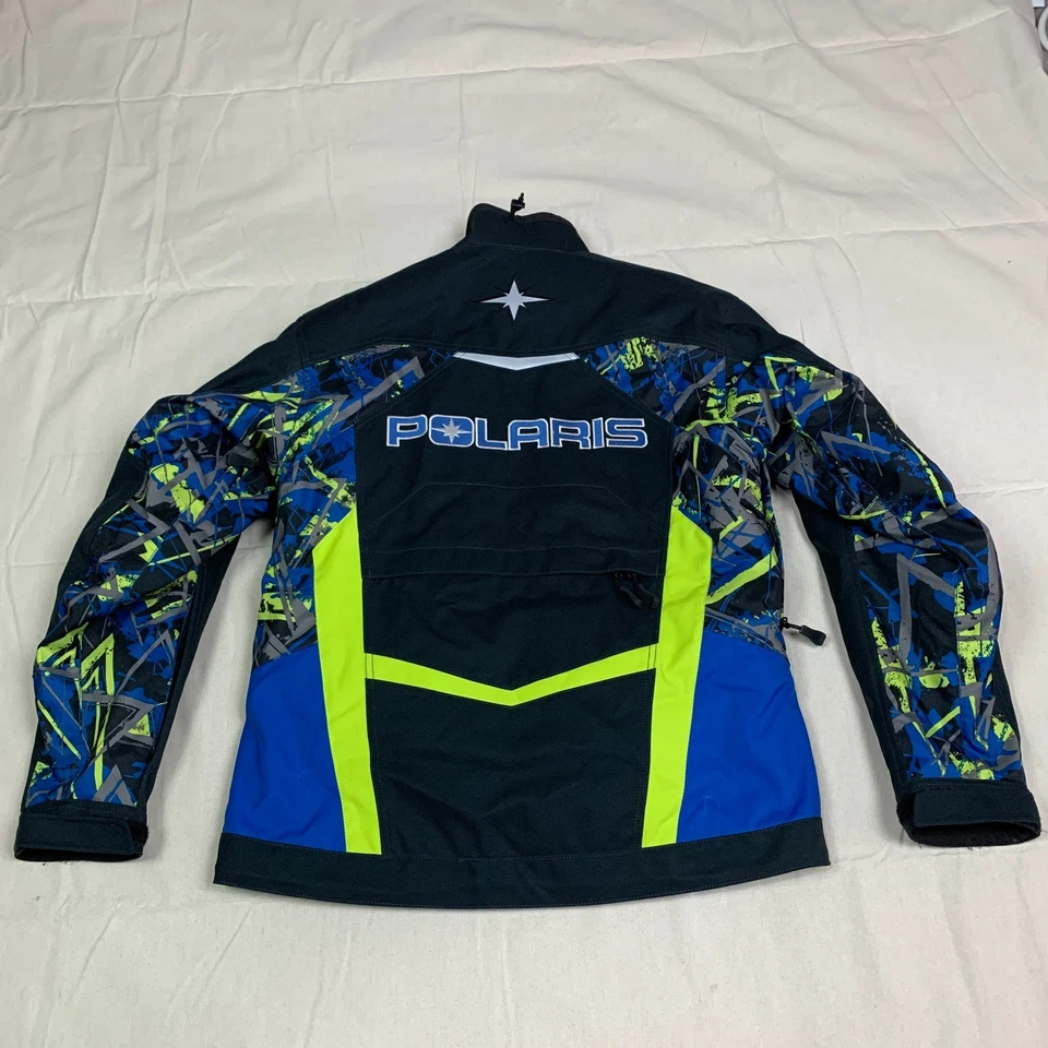 Chaqueta de acelerador Polaris Racing moto de nieve FXR para hombre pequeña estampado azul Foto 2 de 4