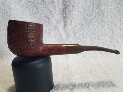 Vintage Savinelli Punto Oro 121 EX Pipe Sandblast Bent Stem Pot Billiard NICE!