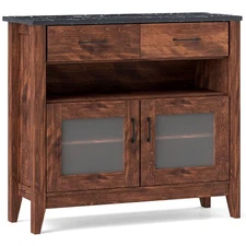 Buffet Sideboard with 2 Drawers 1 Open Compartment 2 Doors 2 Adjustable Shelves