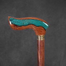 Handmade Rosewood Wooden Walking Cane for Men  Epoxy Resin Walking Stick for...