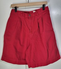 VTG LIZ CLAIBORINE LIZSPORT Women's SZ 12 Red Pleated Walking Shorts High Waist