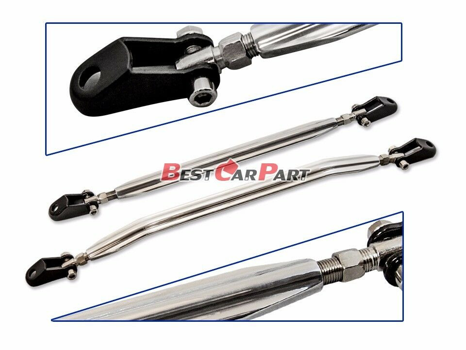 93-97 Honda Civic Del Sol Lower Strut Arm Tie Bars Brace 2 pieces Front + Rear