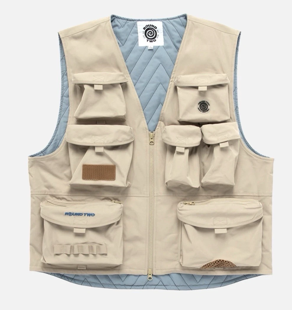 Round Two Hiking Vest Men’s Size Small New With Tags Beige NWT
