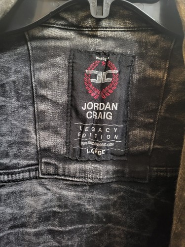 Jordan Craig Legacy Edition Black Denim Jacket Large - Paint Splatter Style - Picture 10 of 14