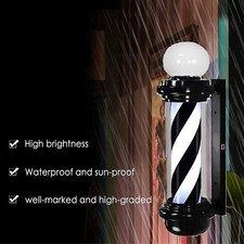 LED Barber Shop Stripes Wall Lamp Hair Salon AC110V Rotating Barber Pole Light