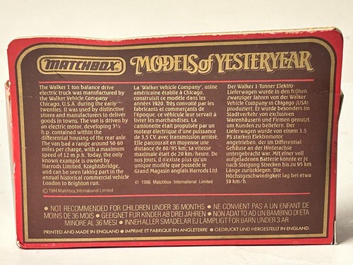 Matchbox Models of Yesteryear Y-29 1919 Walker Electric Van with Box - Picture 4 of 8