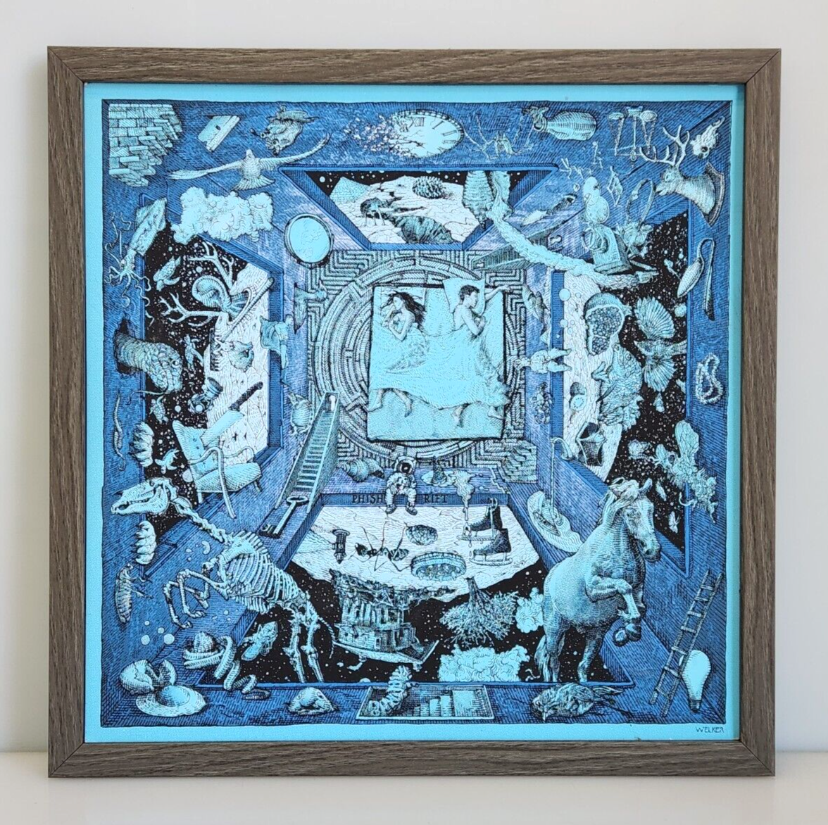 CRASHGATE クラッシュゲート FLYME 額装　絵画 PHISH Approaching A Rift 2015 David Welker Blue Screen Print Art