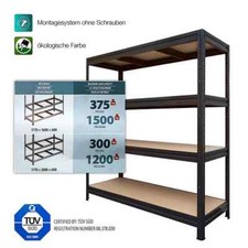 Steckregal Werkstattregal Kellerregal Schwerlastregal Regal Metallregal SCHWARZ