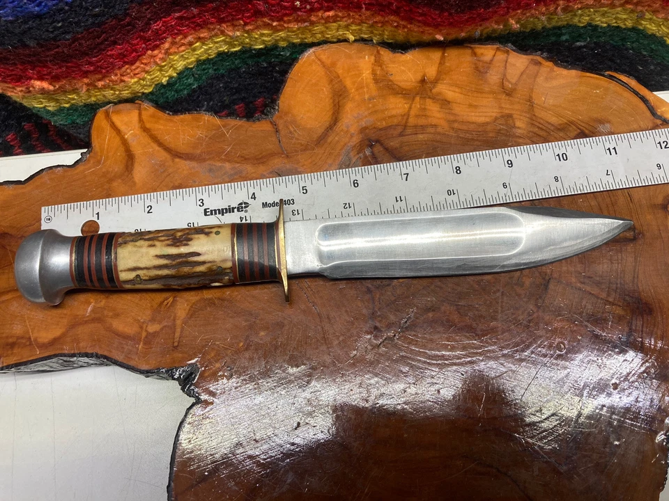 Canicas Gladstone Ideal 6.5" Cuchillo Apilado Pin Mango Caza Antiguo De Colección #2 Foto 2 de 4