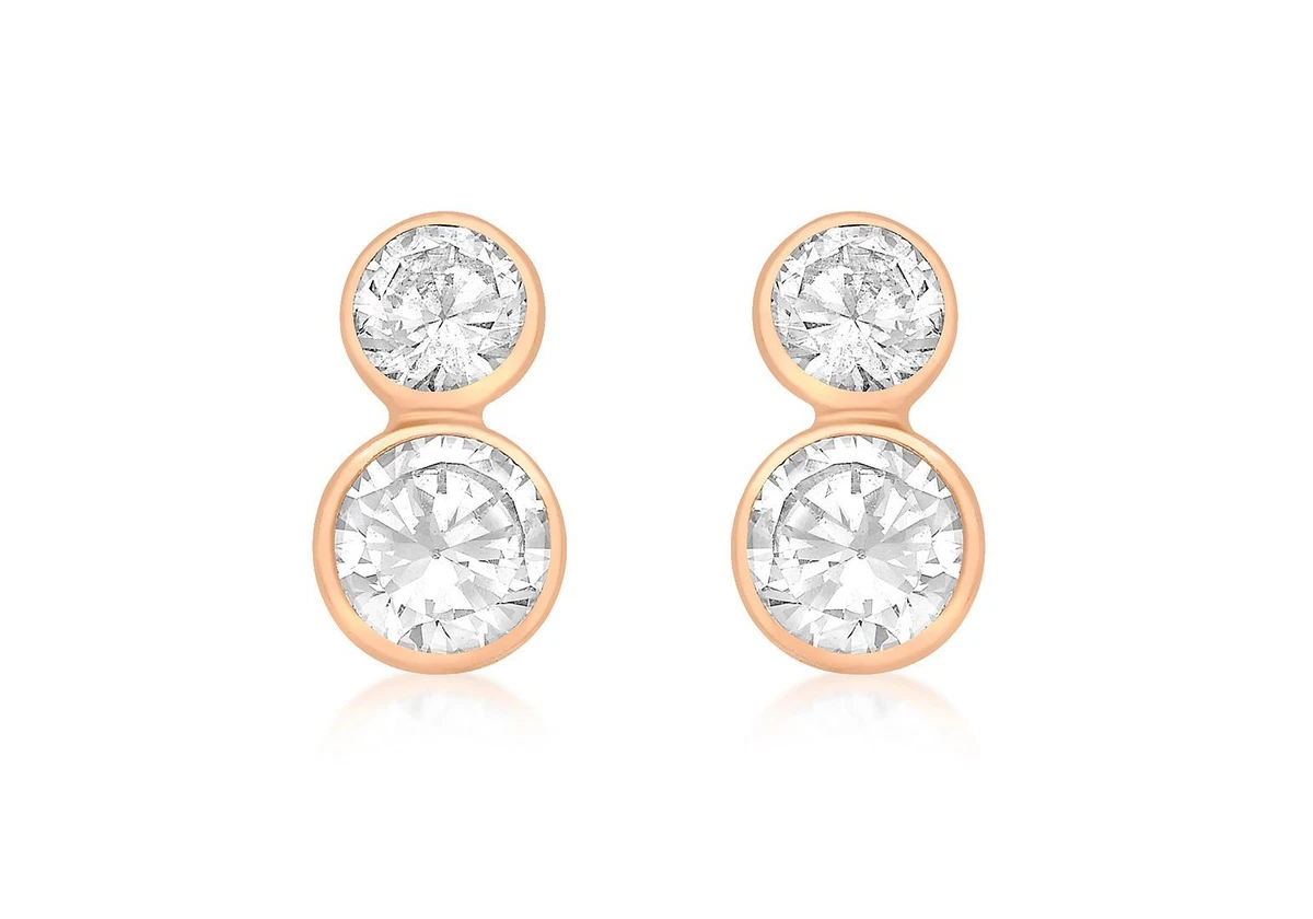 9ct rose gold stud earrings sale
