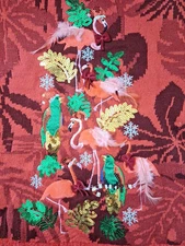 33 Degrees Flamingo Christmas Sweater XS Ugly Funny Holiday Pullover Feather Bow