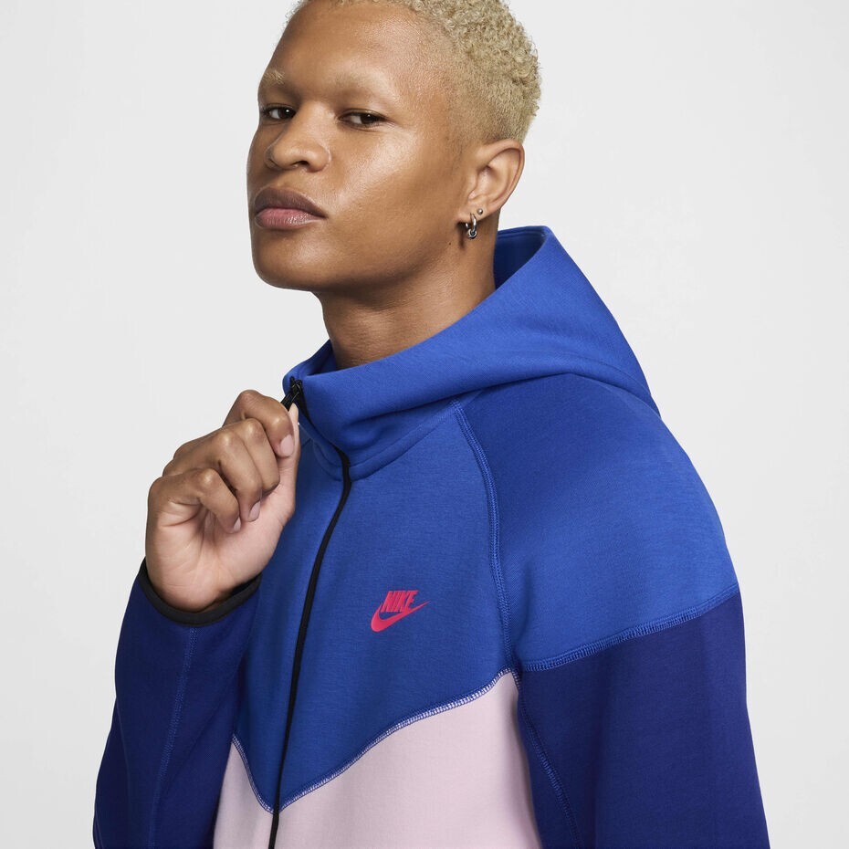 Nike Sportswear Tech Fleece Zip Hoodie Sz M Game Royal/Pink Foam