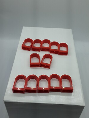 Lego Parts (12) ~ Red Window 1 x 2 x 2 2/3 with Rounded Top ~ No 30044