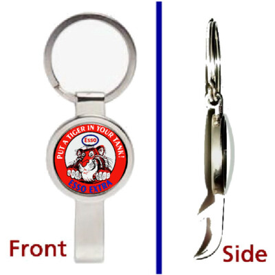 #ad Esso Gas and Oil Pendant or Keychain metal secret bottle opener $14.99