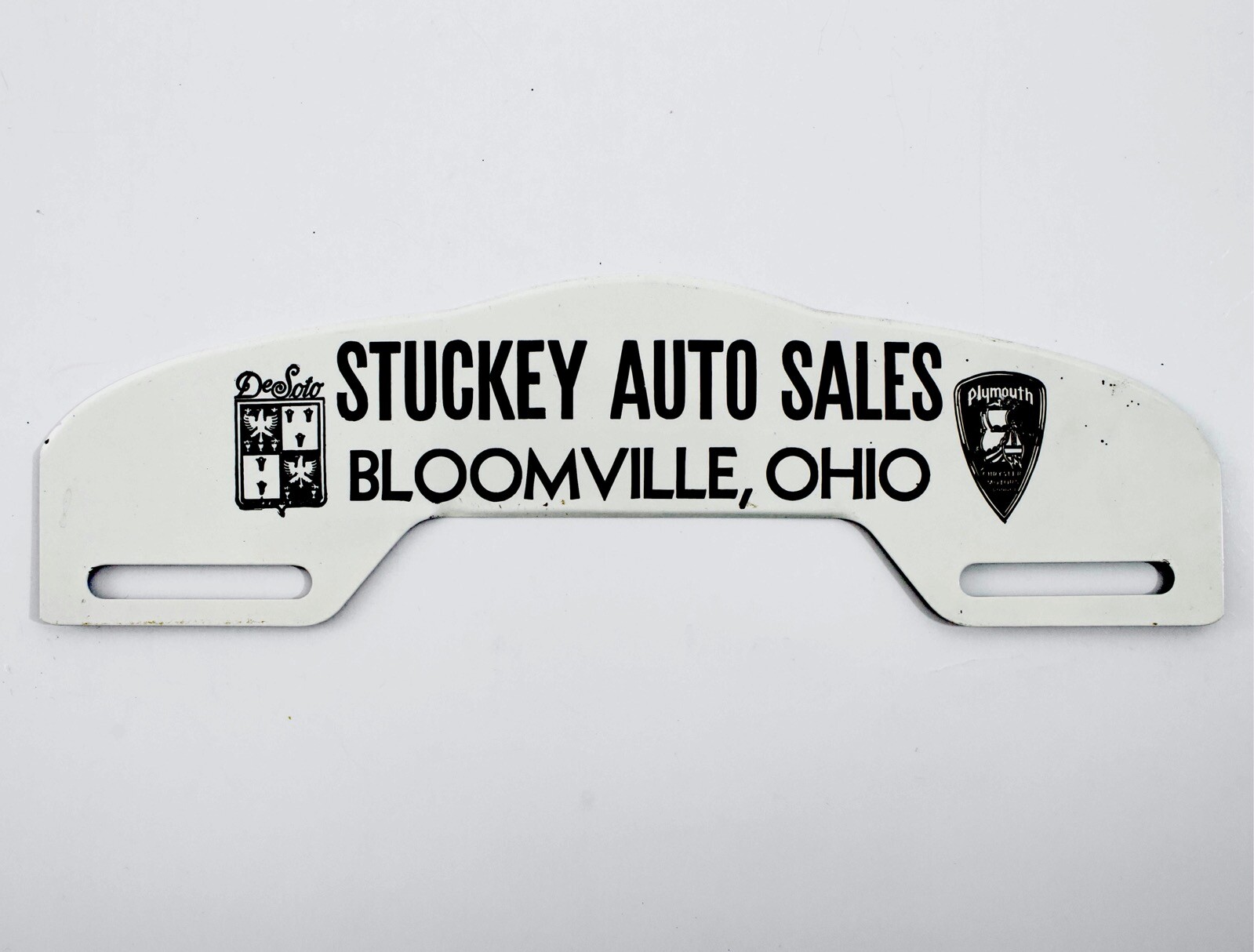Stuckey Auto Sales Bloomville Ohio Plymouth Chrysler Motors 10” License