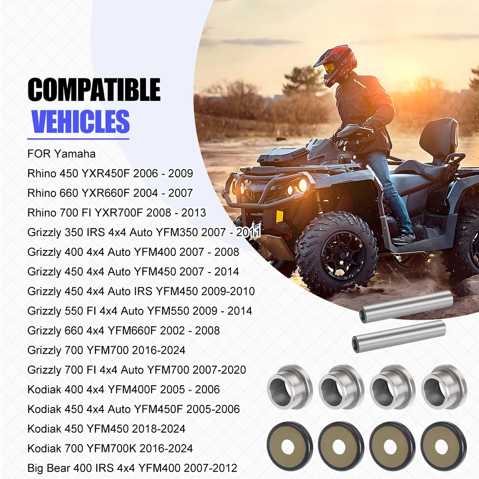 Kit de buje de nudillo trasero para Yamaha Big Bear 400 IRS 4x4 YFM400 2007 2008-2012 Foto 3 de 4