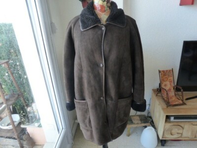 Veste En Peau D'agneau Véritable Pour Femme - Chaude, Douillette, Marron, Taille Longue