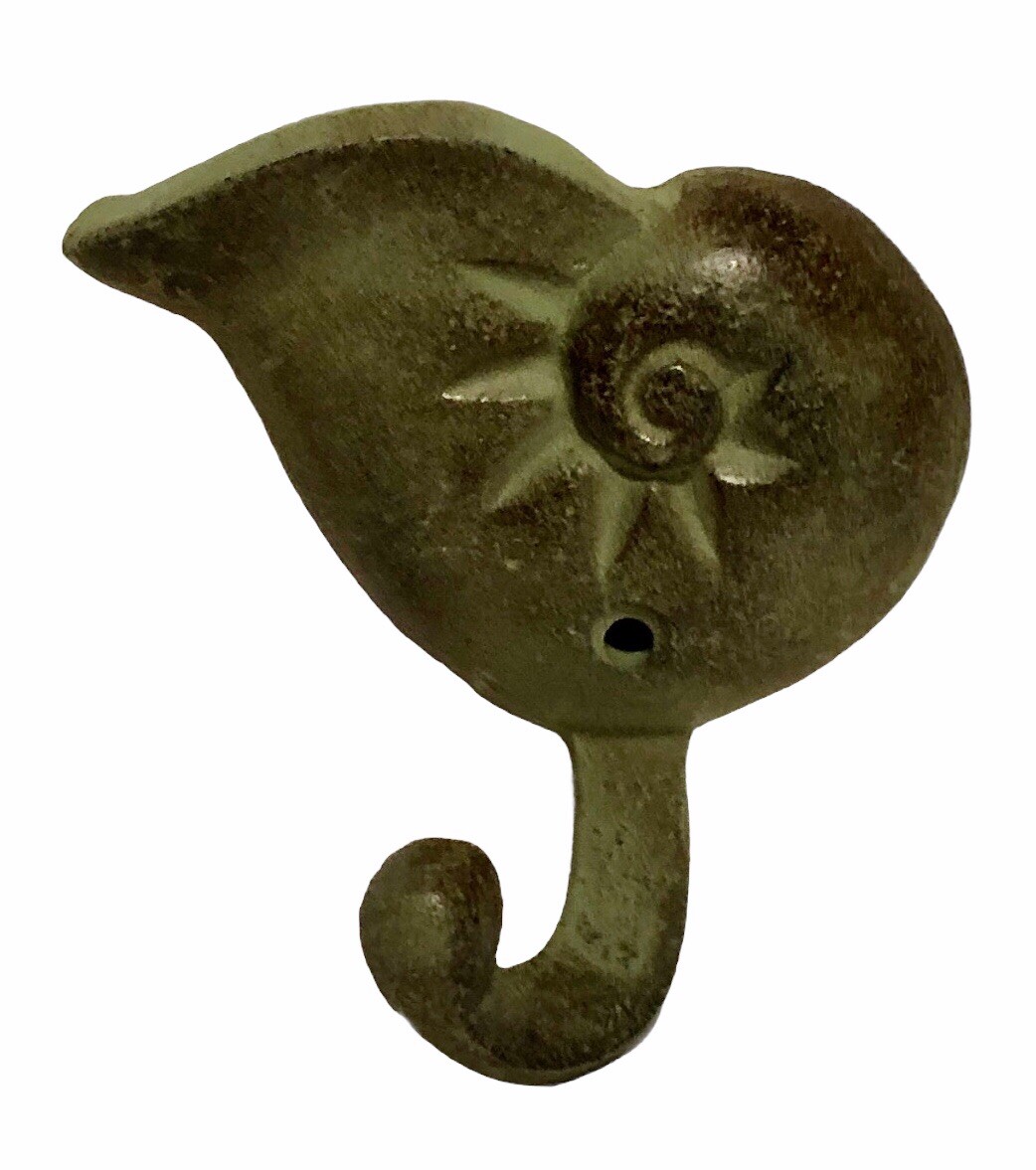 Nautilus Snail Shell Wall Hook 4 Cast Iron Verdigris Style Ebay