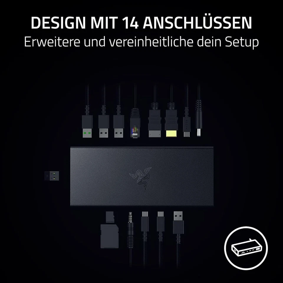 Razer USB 4 Dock 14-Port Dual-Display Unterstützung 3X USB-C 5X USB-A HDMI Gigab - Imagen 3 de 4