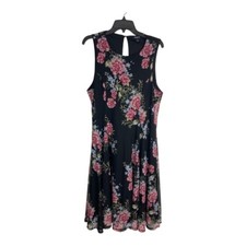 Torrid Womens Dress Size 1=1X Black Pink Floral Lined Sleeveless Casual Normcore