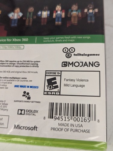 Minecraft Story Mode Season Pass Disc Xbox 360 - NTSC - US Region - NEW & SEALED - Picture 4 of 4