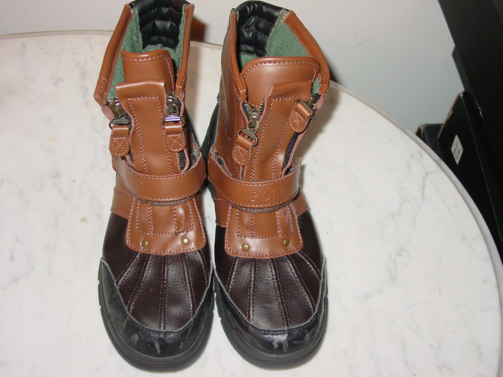 Boys Polo Ralph Lauren Black/Brown 998825 Conquered HI Youth Boots! Size 5.5Y image 6