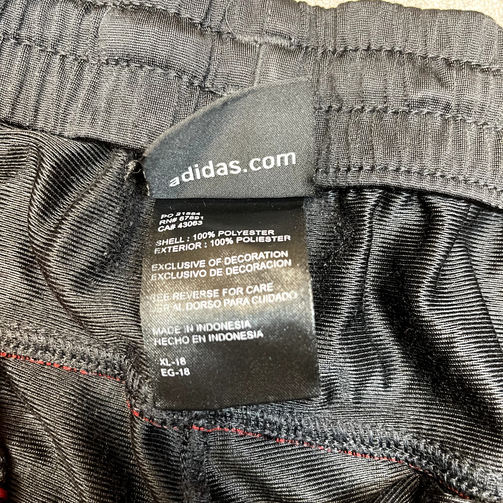 Adidas Track Pants Vintage Mens XL Y2K Straight Leg Sports Joggers, Black image 10