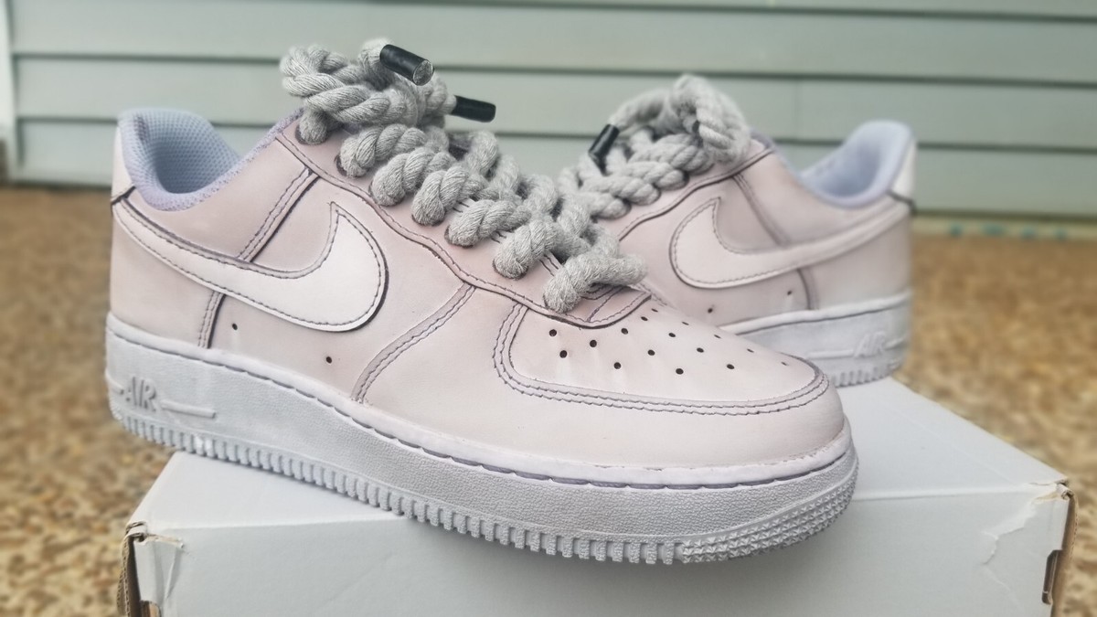 Custom Nike Air Force 1 Gray Dip Dye w/ Rope Lace | Size 8 Men | eBay